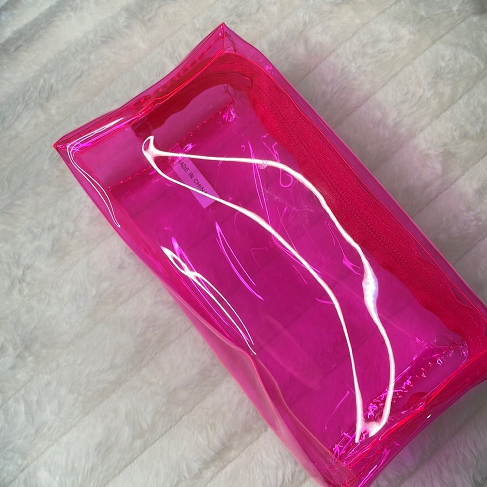 Pink makeup pouch